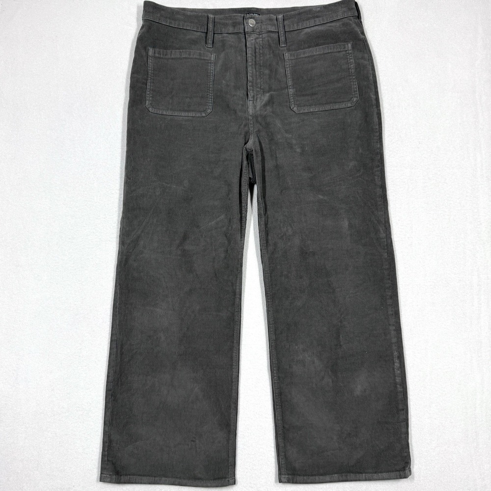 J Crew Pants Womens 32 Sailor Slim Wide Leg Pant Stretch Corduroy Patch Pocket